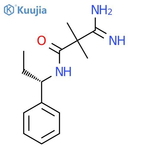 3-amino-3-imino-2,2-dimethyl-N-[(1S)-1-phenylpropyl]propanamide structure