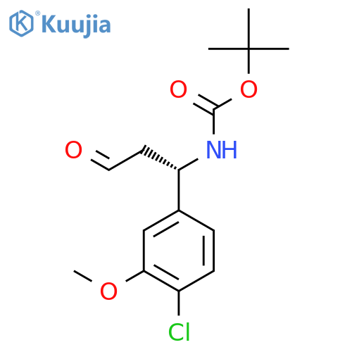 tert-butyl N-(1S)-1-(4-chloro-3-methoxyphenyl)-3-oxopropylcarbamate structure