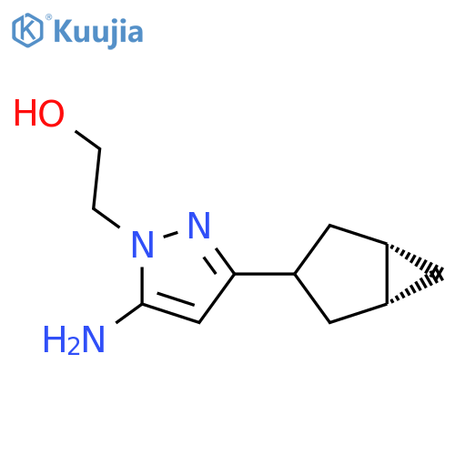 2-{5-amino-3-[(1R,3r,5S)-bicyclo[3.1.0]hexan-3-yl]-1H-pyrazol-1-yl}ethan-1-ol structure