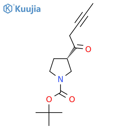 tert-butyl (3S)-3-(pent-3-ynoyl)pyrrolidine-1-carboxylate structure