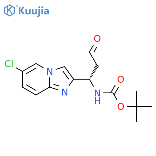 tert-butyl N-(1S)-1-{6-chloroimidazo1,2-apyridin-2-yl}-3-oxopropylcarbamate structure