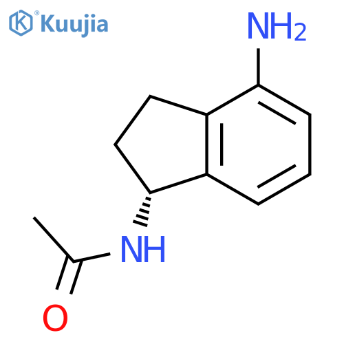 Acetamide, N-[(1R)-4-amino-2,3-dihydro-1H-inden-1-yl]- structure
