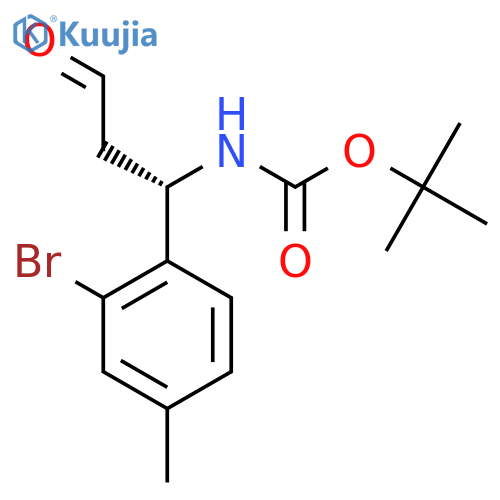 tert-butyl N-(1S)-1-(2-bromo-4-methylphenyl)-3-oxopropylcarbamate structure