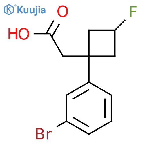 2-(1s,3r)-1-(3-bromophenyl)-3-fluorocyclobutylacetic acid structure