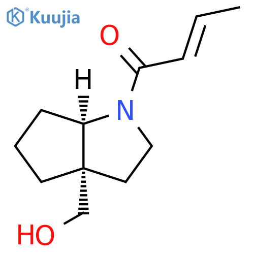 2-Buten-1-one, 1-[(3aS,6aR)-hexahydro-3a-(hydroxymethyl)cyclopenta[b]pyrrol-1(2H)-yl]-, (2E)- structure