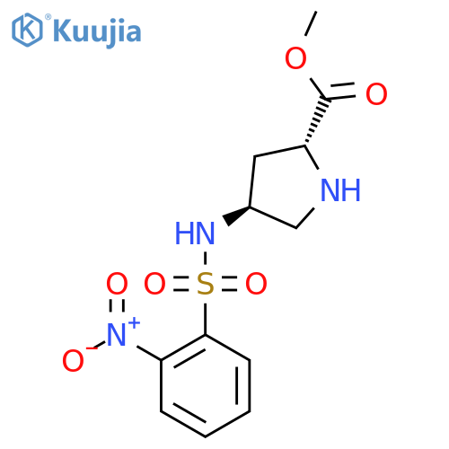 methyl (2R,4S)-4-(2-nitrobenzenesulfonamido)pyrrolidine-2-carboxylate structure