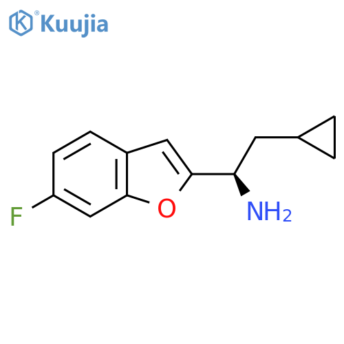 (1R)-2-cyclopropyl-1-(6-fluoro-1-benzofuran-2-yl)ethan-1-amine structure