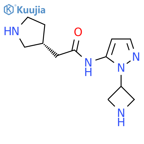 N-1-(azetidin-3-yl)-1H-pyrazol-5-yl-2-(3R)-pyrrolidin-3-ylacetamide structure