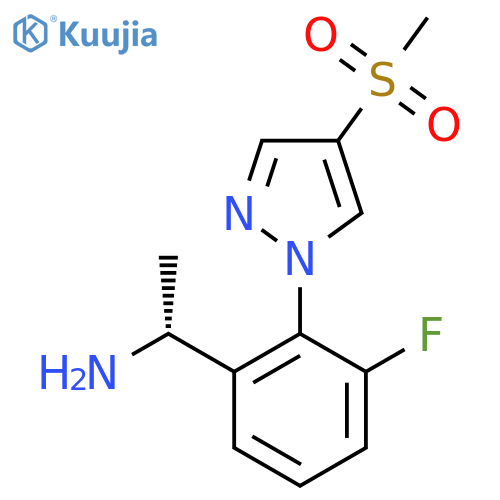 (1R)-1-3-fluoro-2-(4-methanesulfonyl-1H-pyrazol-1-yl)phenylethan-1-amine structure