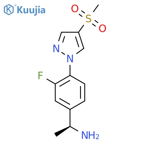 (1S)-1-3-fluoro-4-(4-methanesulfonyl-1H-pyrazol-1-yl)phenylethan-1-amine structure
