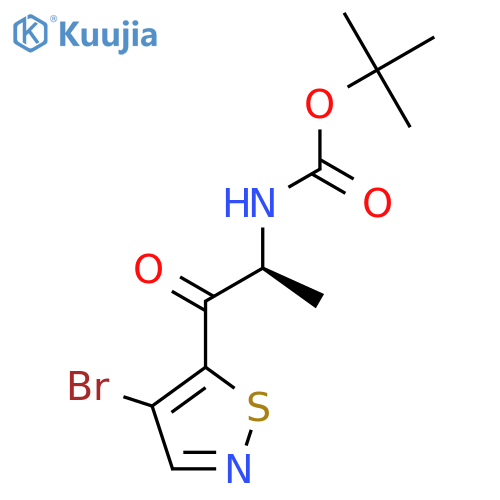 tert-butyl N-[(2S)-1-(4-bromo-1,2-thiazol-5-yl)-1-oxopropan-2-yl]carbamate structure