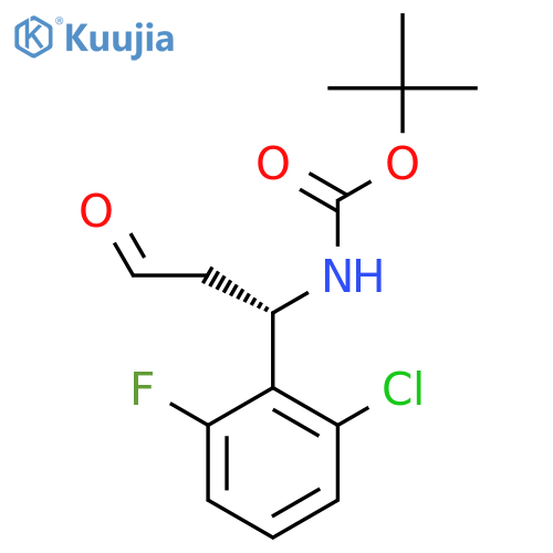 tert-butyl N-(1S)-1-(2-chloro-6-fluorophenyl)-3-oxopropylcarbamate structure