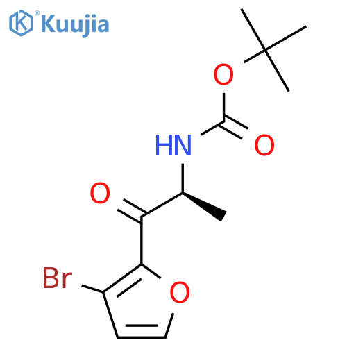 tert-butyl N-[(2S)-1-(3-bromofuran-2-yl)-1-oxopropan-2-yl]carbamate structure