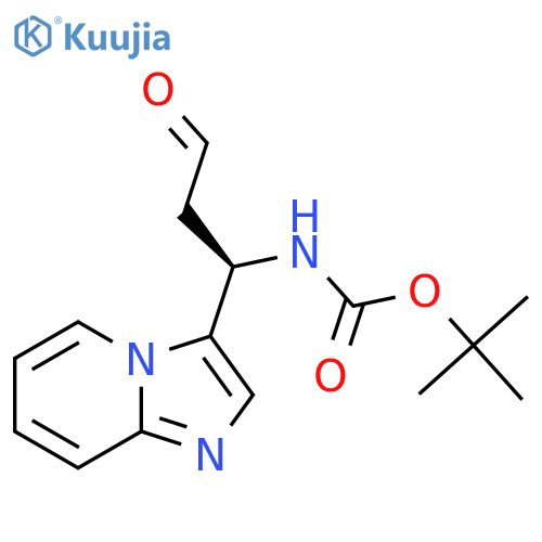 tert-butyl N-(1R)-1-{imidazo1,2-apyridin-3-yl}-3-oxopropylcarbamate structure