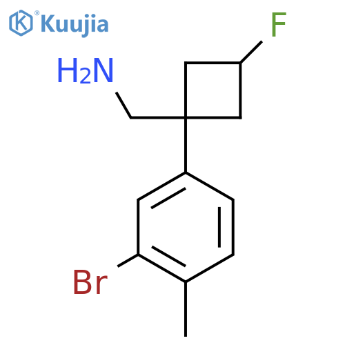 (1r,3r)-1-(3-bromo-4-methylphenyl)-3-fluorocyclobutylmethanamine structure
