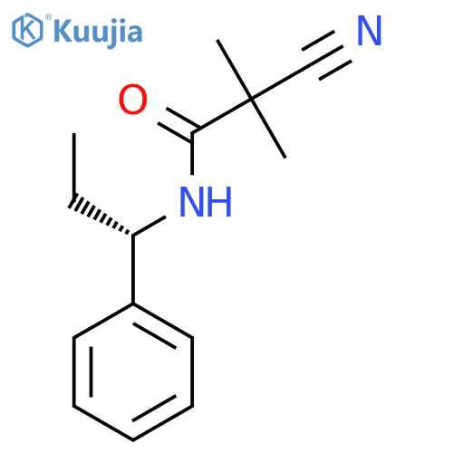 2-cyano-2-methyl-N-[(1S)-1-phenylpropyl]propanamide structure
