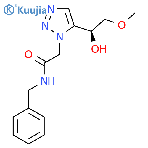 N-benzyl-2-{5-[(1S)-1-hydroxy-2-methoxyethyl]-1H-1,2,3-triazol-1-yl}acetamide structure