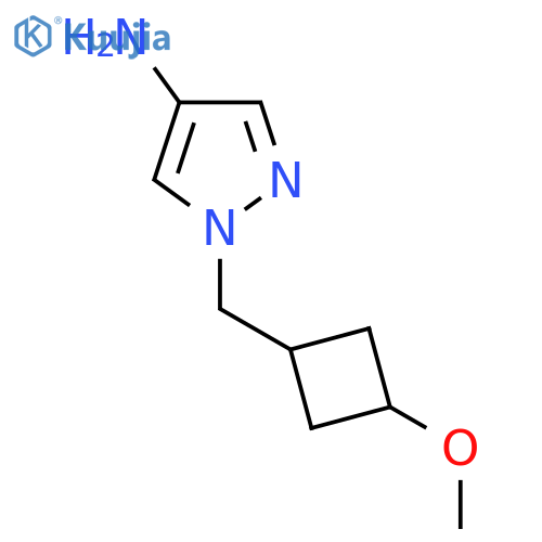 1-{(1s,3s)-3-methoxycyclobutylmethyl}-1H-pyrazol-4-amine structure
