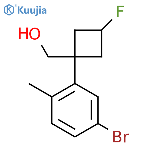 (1r,3r)-1-(5-bromo-2-methylphenyl)-3-fluorocyclobutylmethanol structure
