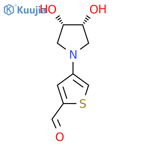 4-[(3R,4S)-3,4-dihydroxypyrrolidin-1-yl]thiophene-2-carbaldehyde structure