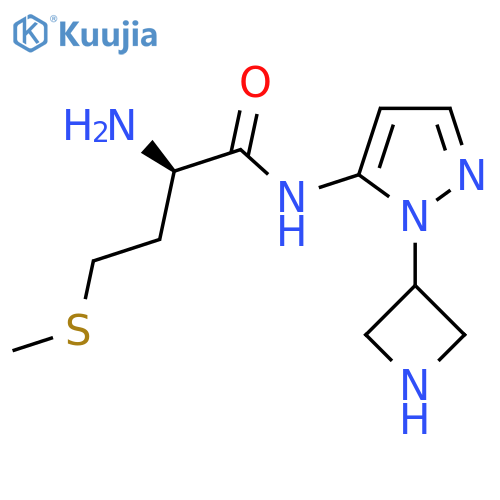 (2R)-2-amino-N-1-(azetidin-3-yl)-1H-pyrazol-5-yl-4-(methylsulfanyl)butanamide structure