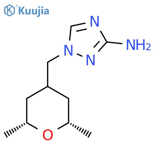 1-{(2R,6S)-2,6-dimethyloxan-4-ylmethyl}-1H-1,2,4-triazol-3-amine structure