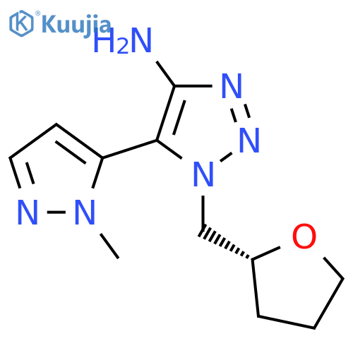 5-(1-methyl-1H-pyrazol-5-yl)-1-{(2R)-oxolan-2-ylmethyl}-1H-1,2,3-triazol-4-amine structure