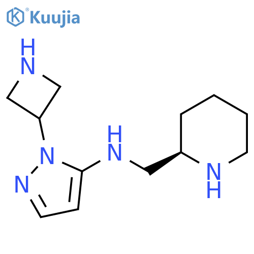 1-(azetidin-3-yl)-N-{(2R)-piperidin-2-ylmethyl}-1H-pyrazol-5-amine structure