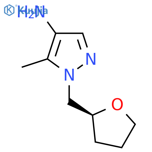 5-methyl-1-{(2S)-oxolan-2-ylmethyl}-1H-pyrazol-4-amine structure