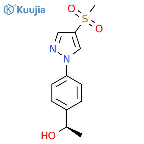 (1R)-1-4-(4-methanesulfonyl-1H-pyrazol-1-yl)phenylethan-1-ol structure
