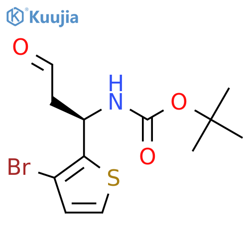 tert-butyl N-(1R)-1-(3-bromothiophen-2-yl)-3-oxopropylcarbamate structure