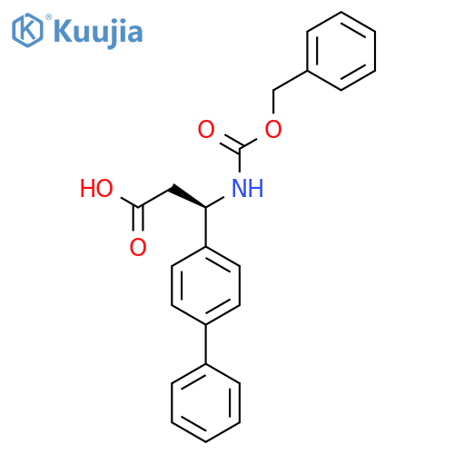(3R)-3-{(benzyloxy)carbonylamino}-3-(4-phenylphenyl)propanoic acid structure