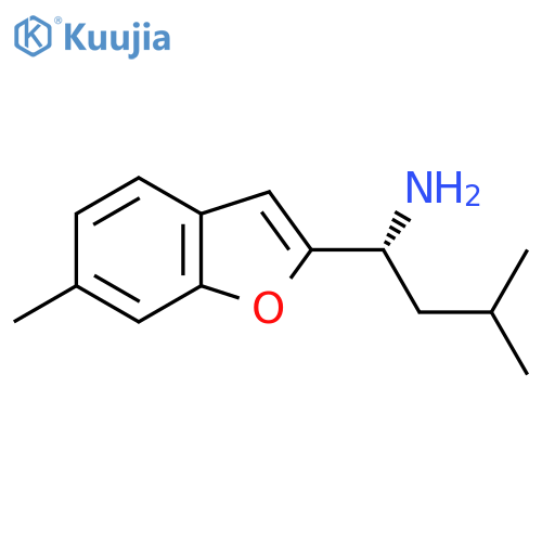 (1R)-3-methyl-1-(6-methyl-1-benzofuran-2-yl)butan-1-amine structure