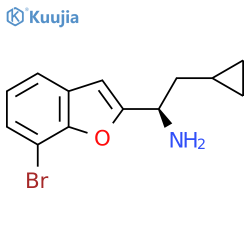 (1R)-1-(7-bromo-1-benzofuran-2-yl)-2-cyclopropylethan-1-amine structure