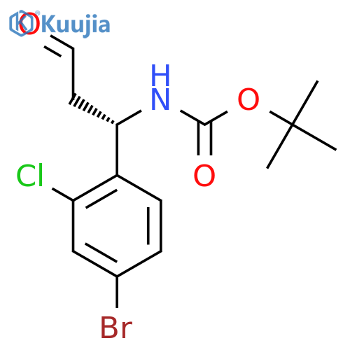 tert-butyl N-(1S)-1-(4-bromo-2-chlorophenyl)-3-oxopropylcarbamate structure