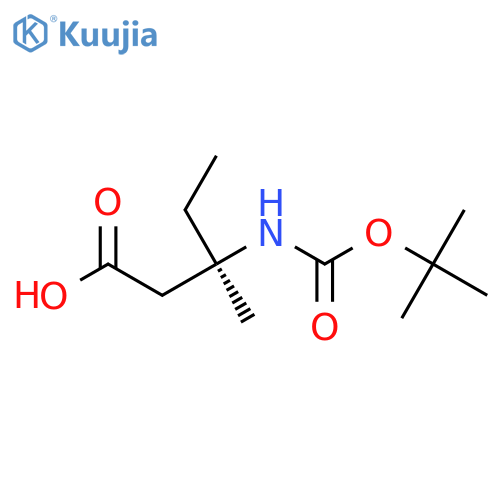 (3R)-3-{(tert-butoxy)carbonylamino}-3-methylpentanoic acid structure