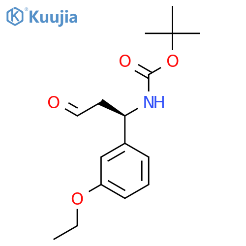 tert-butyl N-(1R)-1-(3-ethoxyphenyl)-3-oxopropylcarbamate structure