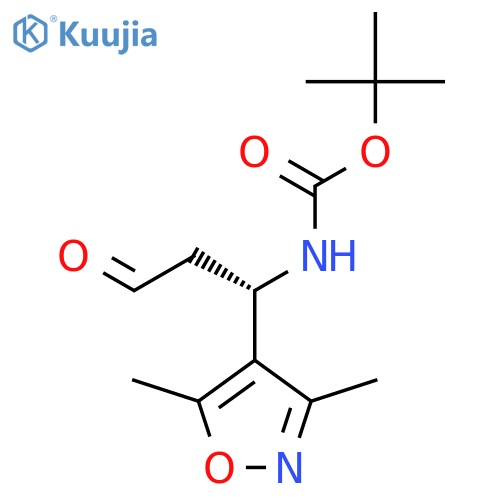tert-butyl N-(1S)-1-(dimethyl-1,2-oxazol-4-yl)-3-oxopropylcarbamate structure