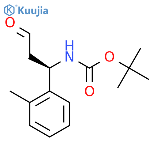 tert-butyl N-(1R)-1-(2-methylphenyl)-3-oxopropylcarbamate structure