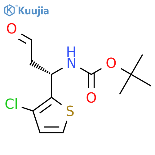 tert-butyl N-(1S)-1-(3-chlorothiophen-2-yl)-3-oxopropylcarbamate structure