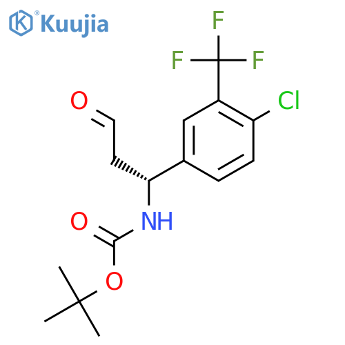 tert-butyl N-(1R)-1-4-chloro-3-(trifluoromethyl)phenyl-3-oxopropylcarbamate structure