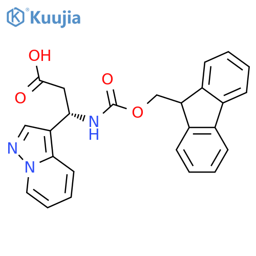 (3S)-3-({(9H-fluoren-9-yl)methoxycarbonyl}amino)-3-{pyrazolo1,5-apyridin-3-yl}propanoic acid structure