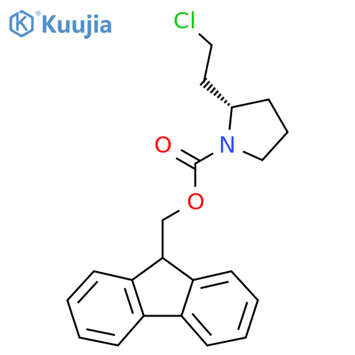 (9H-fluoren-9-yl)methyl (2S)-2-(2-chloroethyl)pyrrolidine-1-carboxylate structure