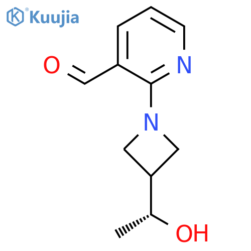 2-{3-[(1R)-1-hydroxyethyl]azetidin-1-yl}pyridine-3-carbaldehyde structure