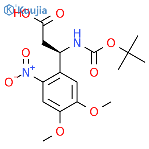(3R)-3-{(tert-butoxy)carbonylamino}-3-(4,5-dimethoxy-2-nitrophenyl)propanoic acid structure
