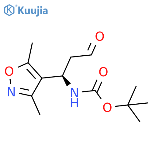 tert-butyl N-(1R)-1-(dimethyl-1,2-oxazol-4-yl)-3-oxopropylcarbamate structure