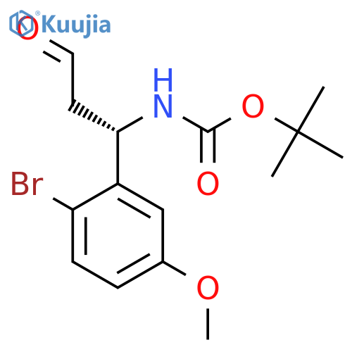 tert-butyl N-(1S)-1-(2-bromo-5-methoxyphenyl)-3-oxopropylcarbamate structure