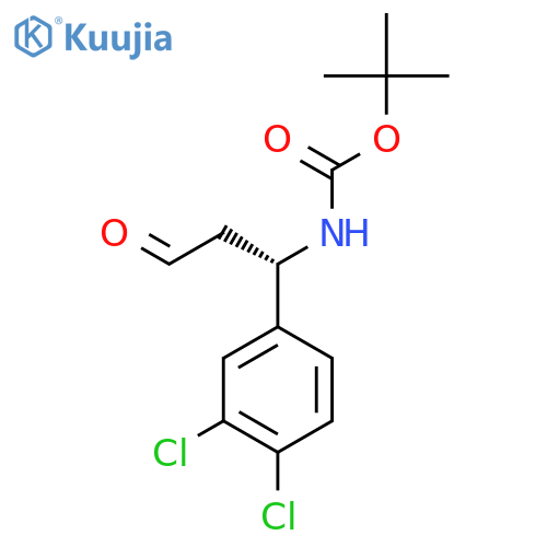 tert-butyl N-(1S)-1-(3,4-dichlorophenyl)-3-oxopropylcarbamate structure