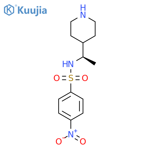 4-nitro-N-[(1R)-1-(piperidin-4-yl)ethyl]benzene-1-sulfonamide structure