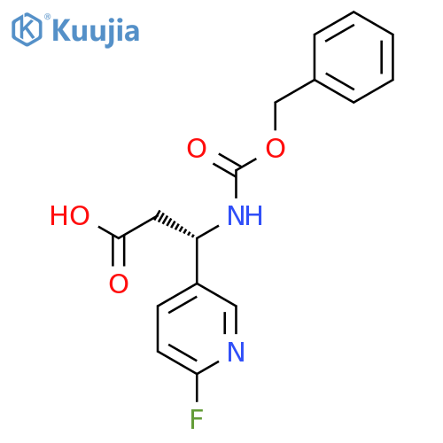 (3S)-3-{(benzyloxy)carbonylamino}-3-(6-fluoropyridin-3-yl)propanoic acid structure